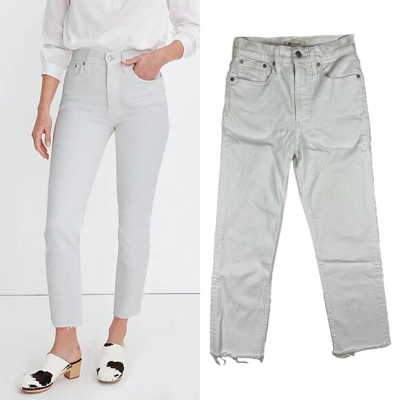 Madewell The Petite Perfect Vintage Jean in Tile White: Raw-Hem Edition Size 24P - Picture 1 of 16